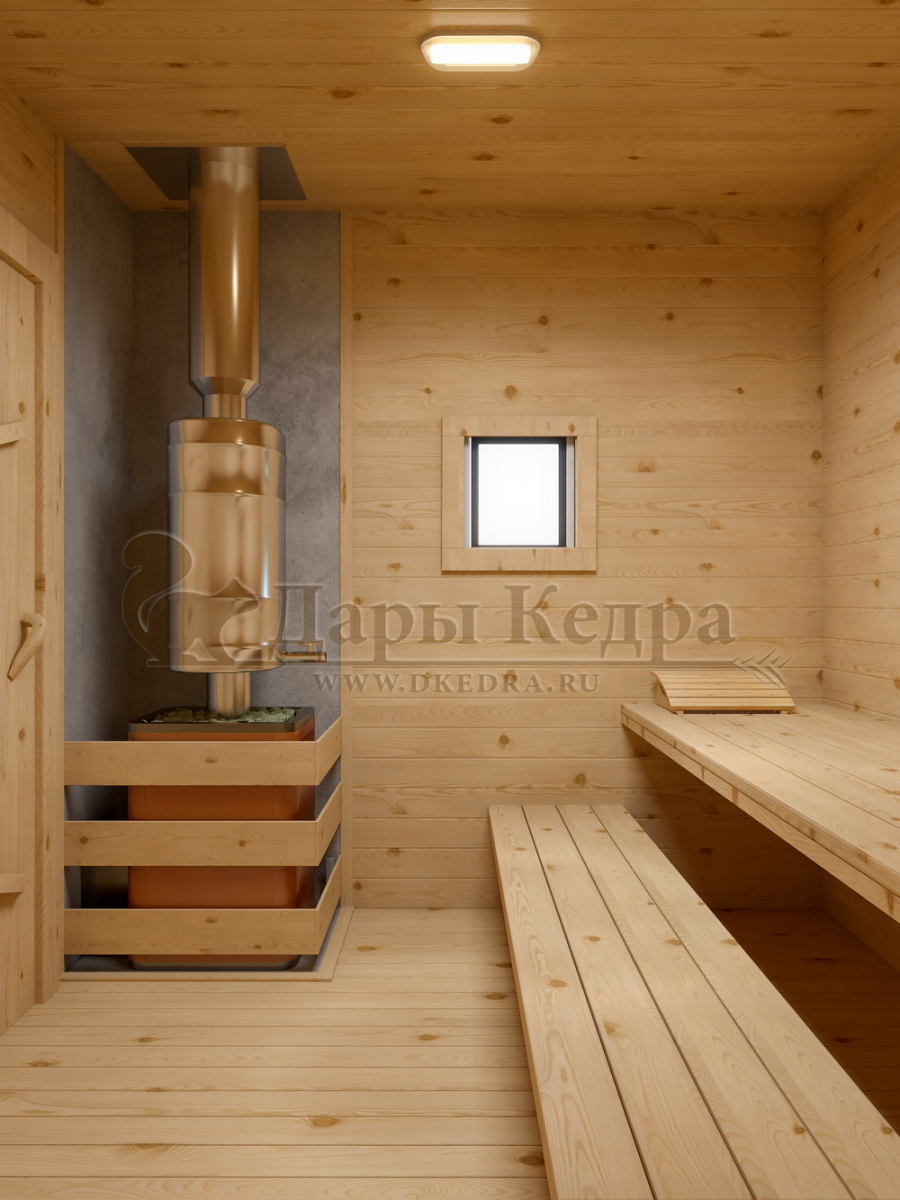 Каркасно-щитовая баня из кедра «Оптима»