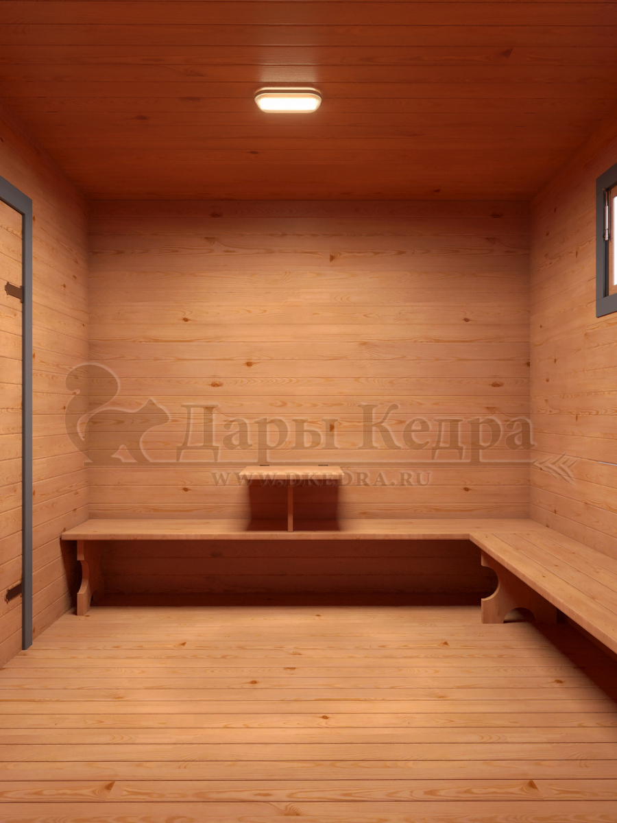 Каркасно-щитовая баня из кедра «Мега»